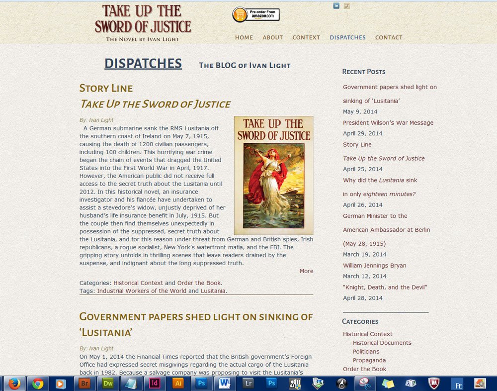 Take Up the Sword of Justice - Blog Post Sample Page Screenshot