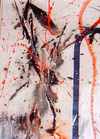 "Self-Portrait as Mini-Marketeer" (detail) by Mikirk 2005 (acrylic on billboard paper ~6'x5')
